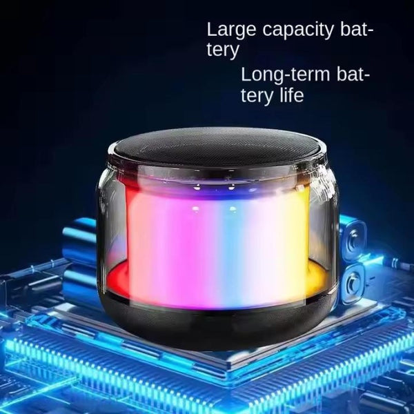 Spectrum Pulse Portable RGB Bluetooth Speaker – Mini Wireless LED Glow Speaker, MicroSD, AUX