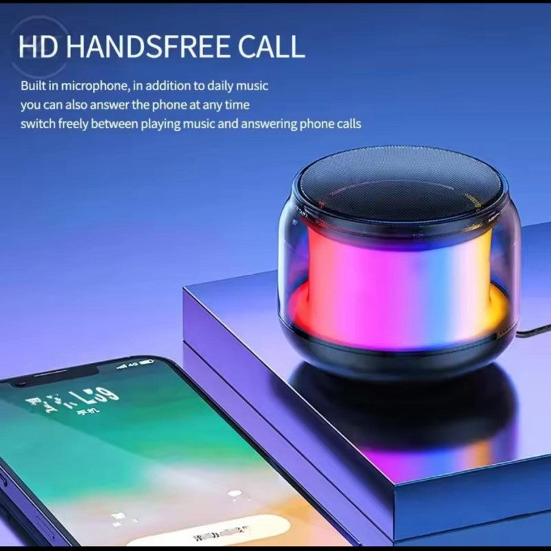 Spectrum Pulse Portable RGB Bluetooth Speaker – Mini Wireless LED Glow Speaker, MicroSD, AUX