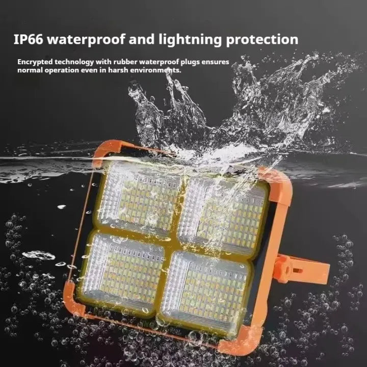 Eco-Bright Portable Solar Flood Light – Outdoor Emergency Lamp with Built-in Power Bank