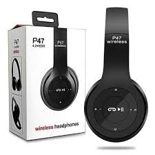 P47 Wireless Bluetooth Headphones 5.0+EDR – HD Sound, Deep Bass, FM & SD Card (Copy)