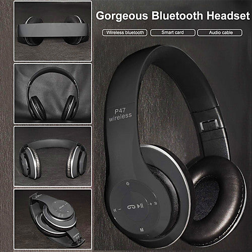 P47 Wireless Bluetooth Headphones 5.0+EDR – HD Sound, Deep Bass, FM & SD Card (Copy)