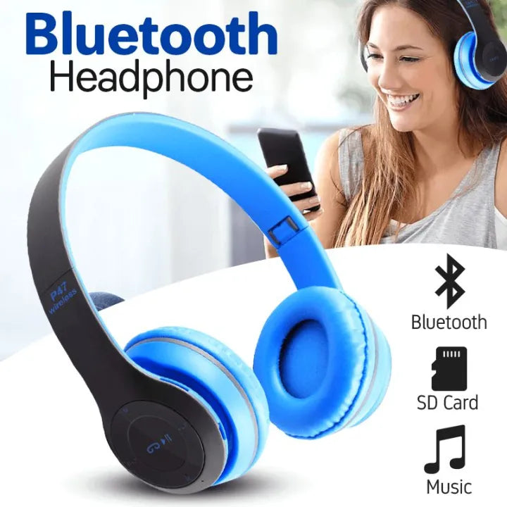 P47 Wireless Bluetooth Headphones 5.0+EDR – HD Sound, Deep Bass, FM & SD Card
