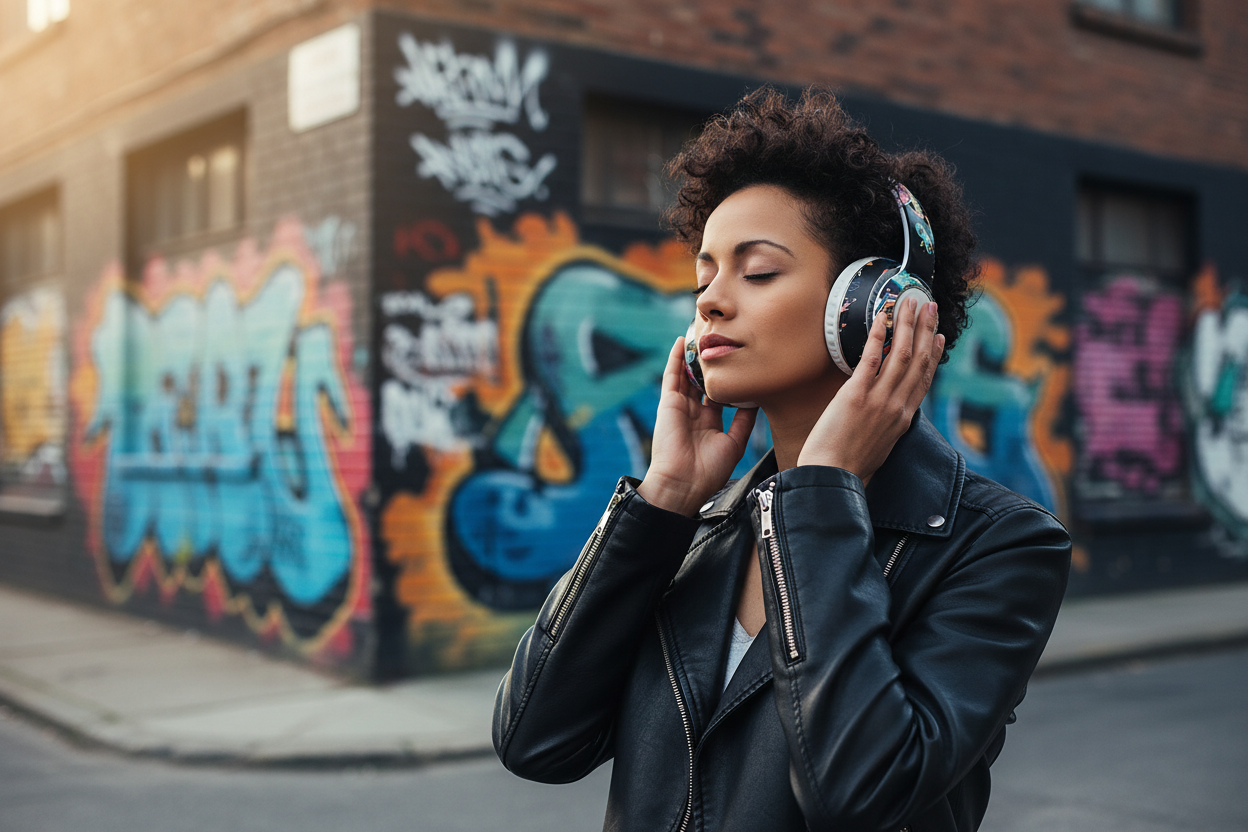 B16 Black Graffiti Headset – Urban Lifestyle