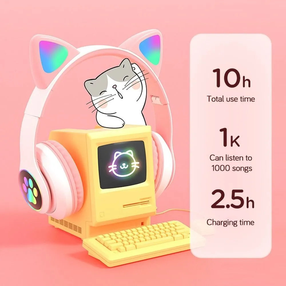 RGB Cat Ear Wireless Headphones – Color Changing LED Lights, Bluetooth, Over-Ear (Copy)