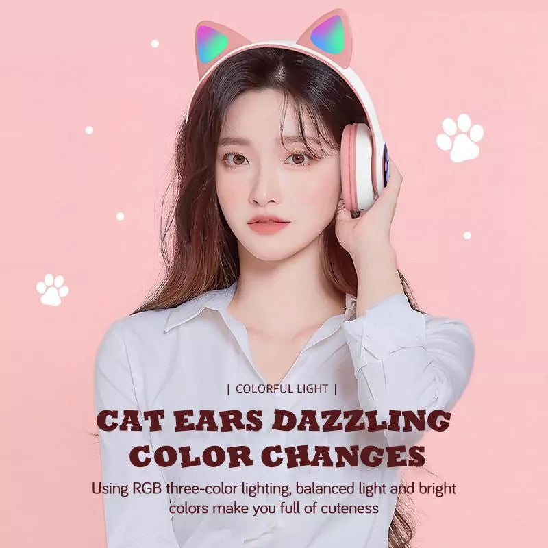 RGB Cat Ear Wireless Headphones – Color Changing LED Lights, Bluetooth, Over-Ear (Copy)